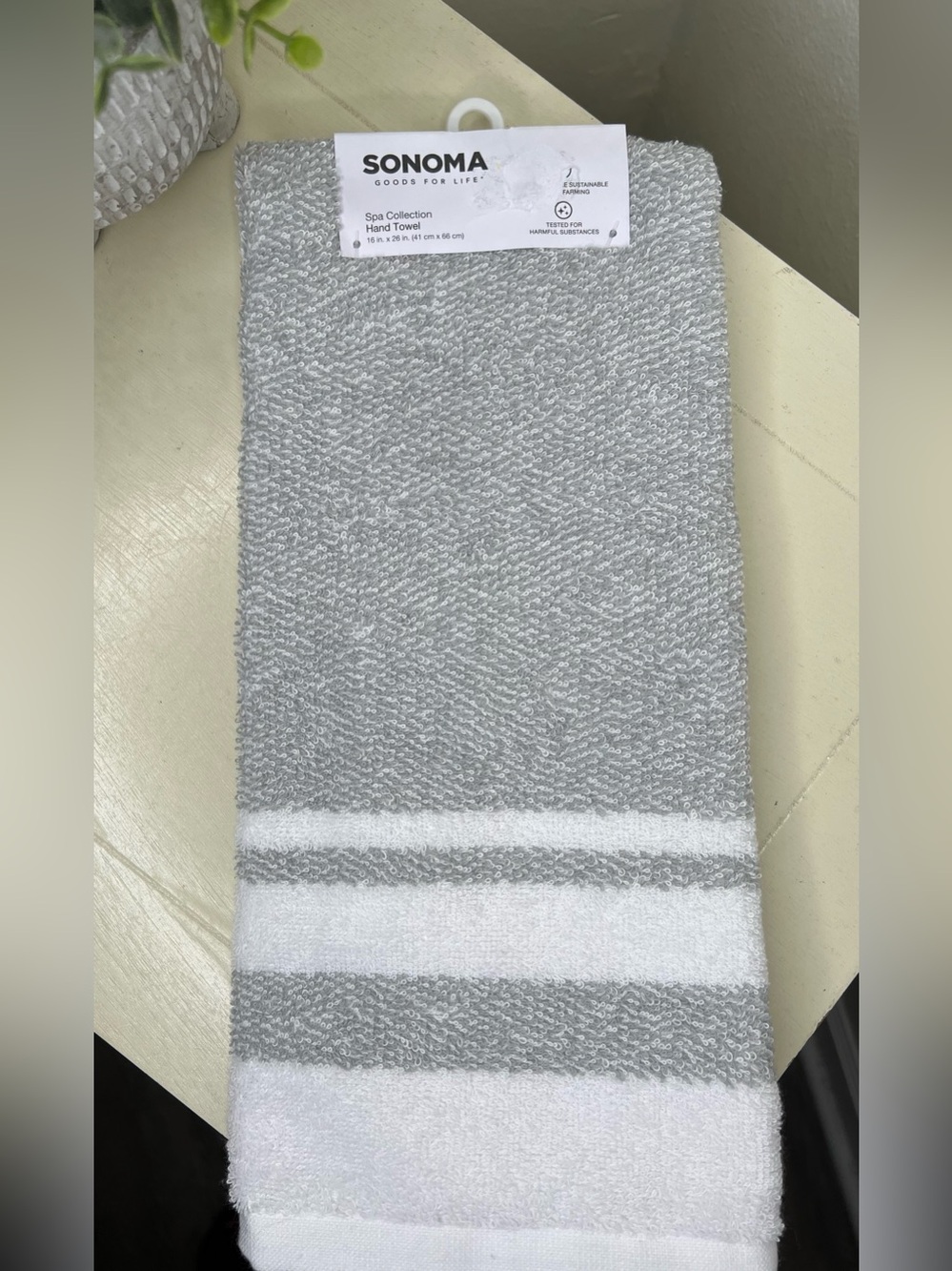 Brand New-Sonoma Goods For Life Spa Border Hand Towel